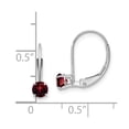 thumbnail image 3 of 14k White Gold 4mm Garnet/January Earrings, 3 of 3