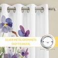 thumbnail image 6 of Watercolor Purple Floral Kitchen Curtains Window Panels, Spring Flower Basket Botanical Insulated Window Treatment Curtain, Grommet Curtains for Bedroom/Living Room/Bathroom, 2 Piece 42"Wx84"L, 6 of 8