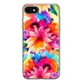 thumbnail image 1 of MUNDAZE Apple iPhone 6/7/8/SE 2020/SE 3 2022 Shockproof Clear Hybrid Protective Phone Case Watercolor Paint Summer Rainbow Flowers Cover, 1 of 5