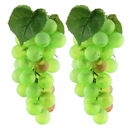 Grape Kitchen Decorations - Home Table Decoration Plastic Craft Simulation Artificial Fruit Grape Green 2pcs