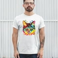 thumbnail image 3 of Tee Hunt Dean Russo Eyes Cat T-Shirt Neon Colorful Cute Kitten Men's Tee, Ash Gray, 4X-Large, 3 of 5