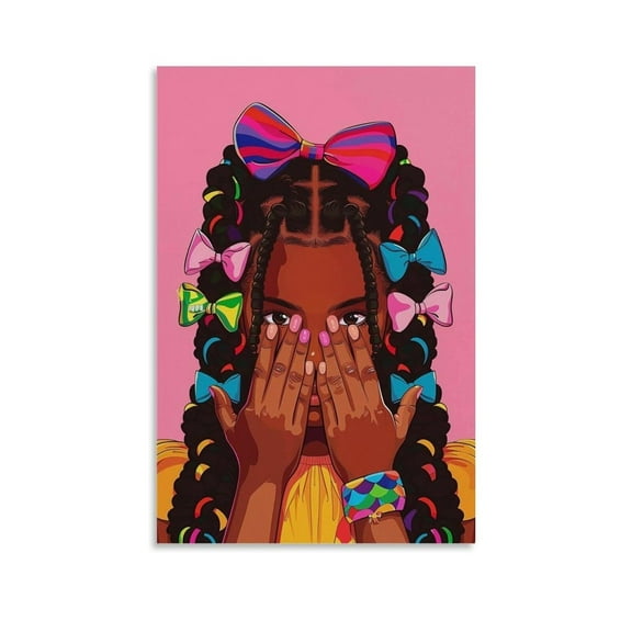 Black Woman Print African Wall Art African American Art Black Girl Gifts Decorative Painting Canvas Wall Art Posters Family Bedroom Decor