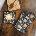 thumbnail image 5 of Fall Pumpkins and Leaves Pattern Kitchen Oven Mitt and Pot Holder Sets 2 Pcs for Baking, Cooking and Grilling, Heat Resistant Up To 392 °F, 5 of 7