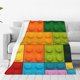 thumbnail image 1 of Fotbe Colorful Building Blocks Manta de Franela Acolchonada con Estampado, Súper Suave y Esponjosa, Extra Grande para Sofá, Cama, Uso Todo el Año-40"x30", 1 of 7