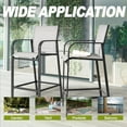 thumbnail image 4 of Nuu Garden 5-Piece Outdoor Iron Bar Set with 4 Textilene High Bar Stools and 1 Rectangular Bar Table, Curved Armrests, For Patio Deck Sunroom Garden, Black and Gray, 4 of 10