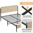 thumbnail image 2 of Eastvita Natural Rattan Full Bed Frame - White Oak Finish/Rattan Headboard/Platform Design with Under-Bed Storage, 2 of 6