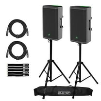 (2) Mackie Thrash 212 12" 1300W Powered Loudspeakers with Tripod Speaker Stands Package