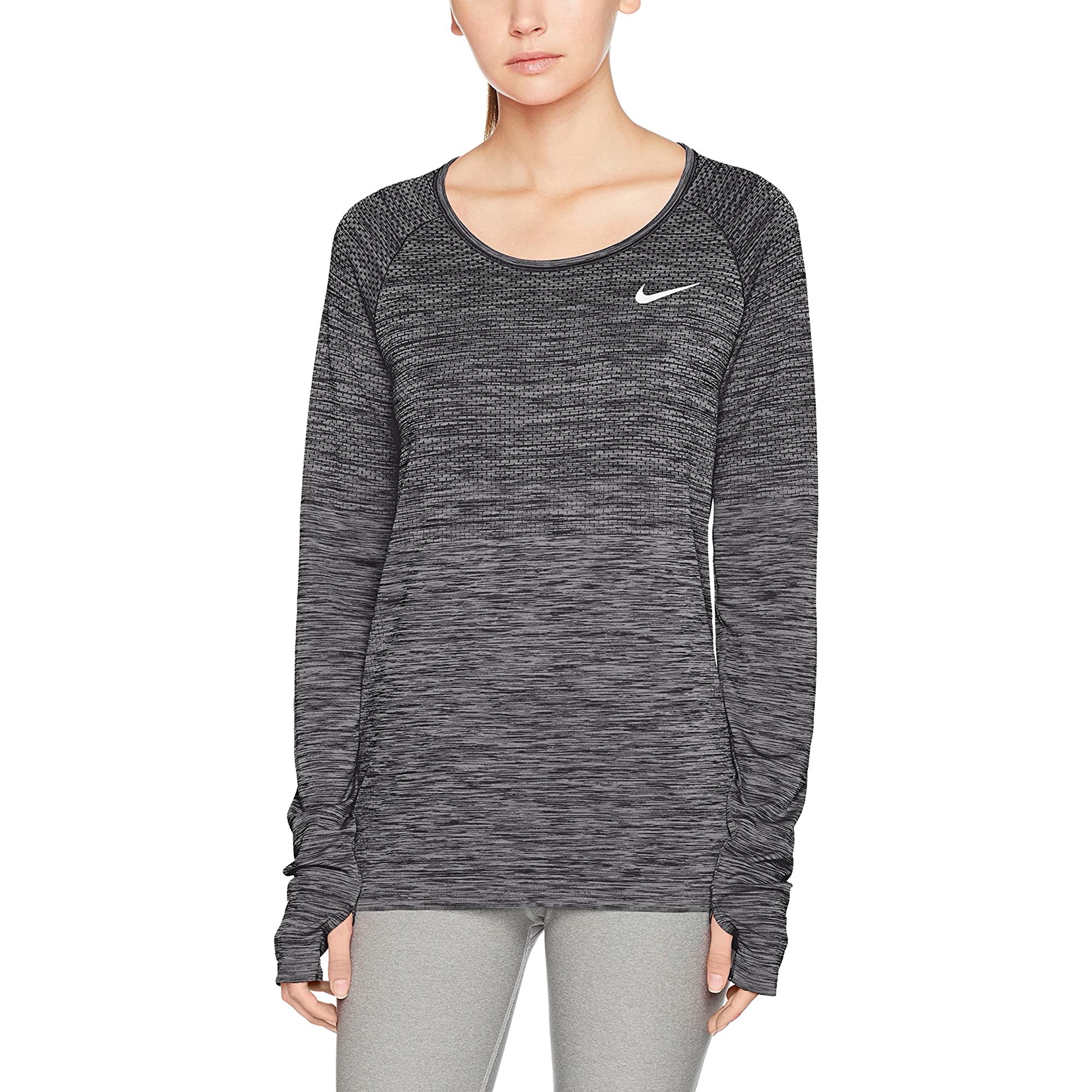 Nike Dry Fit Knit Top Ls Sz Large Running Black/Htr | Walmart Canada