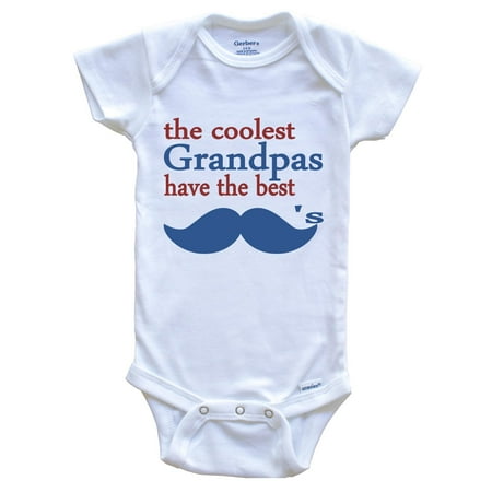 

The Coolest Grandpas Have The Best Mustaches Baby Bodysuit - Funny Baby Bodysuit