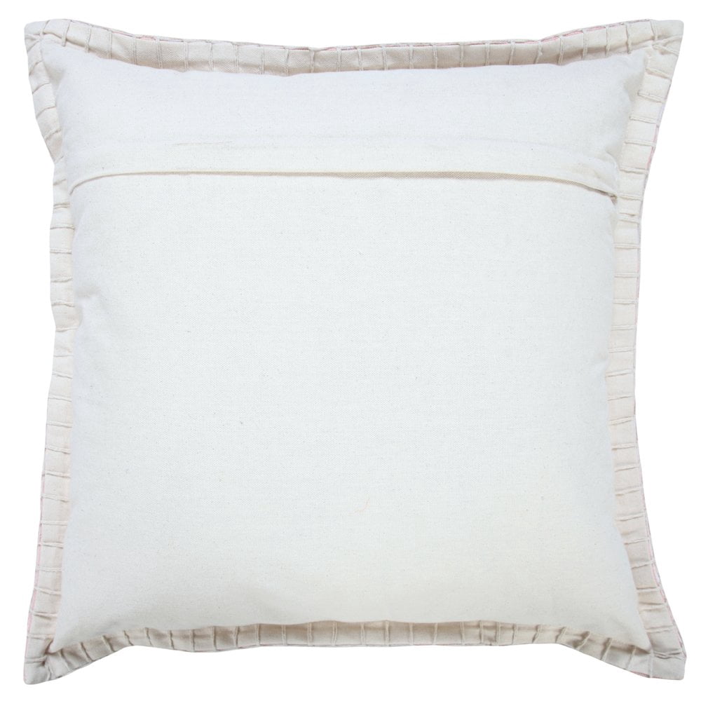 Laddha Home Designs Handwoven Solid Flanged Border Throw Pillow - 20" - Pink - Set of 2