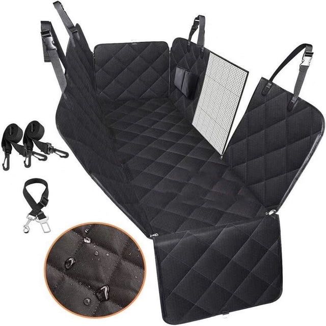 Pets Dog Seat Cover for Back Seat with Mesh Window, 100% Waterproof Durable Dog Hammock Car Seat Covers for Dogs Non Slip Protection Against Dirt & Pet Fur, Dog Car Seat Cover Back Seat for Cars