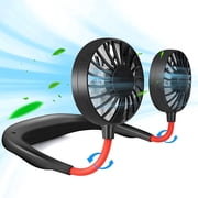 Portable Neck Fan Rechargeable Personal Hand-Free Fan Mini USB Wearable Neckband Sport Fan, 3 Speed Adjustable, 360 Degrees Free Rotation Perfect for Working, Traveling, Office, Reading