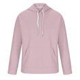 thumbnail image 3 of Mens Hoodies Pullover Cotton Long Sleeve Hooded Sweatshirt with Pockets for Men Oversized Solid Color Top Hood (Pink M), 3 of 5