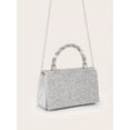 thumbnail image 5 of Women's Gold Rhinestone Evening Clutch Bag, Crystal Top Handle Purse, Sparkly Formal Wedding Handbag, 5 of 7
