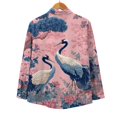 thumbnail image 6 of Chuancc Long Sleeve Blouse Long Sleeve Business Top Dressy Floral Printed Fall Outfits Full Sleeve Tops For Women Womens Long Sleeve Tops Dressy Casual Collared Shirts For Women Dark Purple 3XL, 6 of 7