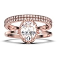 thumbnail image 1 of Beautiful Boho And hippie 2.35 Carat Oval Cut Diamond Moissanite Engagement Ring, Wedding Ring, Two Matching Band in 10k Solid Rose Gold, Romanic Gift For Her, Promise Ring, 1 of 4