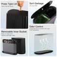 thumbnail image 2 of Small Bathroom Trash Can with Press Type Lid, Toilet Brush and Holder Set,Slim Black Bathroom Garbage Can, Slim Narrow Trash Bin 2.6 Gallon Garbage Bin, 75Counts Trash Bags, 2 of 13