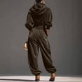 thumbnail image 5 of MLCDZ Women's 2 Piece Velour Tracksuit Hooded Long Sleeve Pullover Wide Leg Pants Sweatsuits for Women Lounge with Pockets Casual Lightweight Workout Set, 5 of 9
