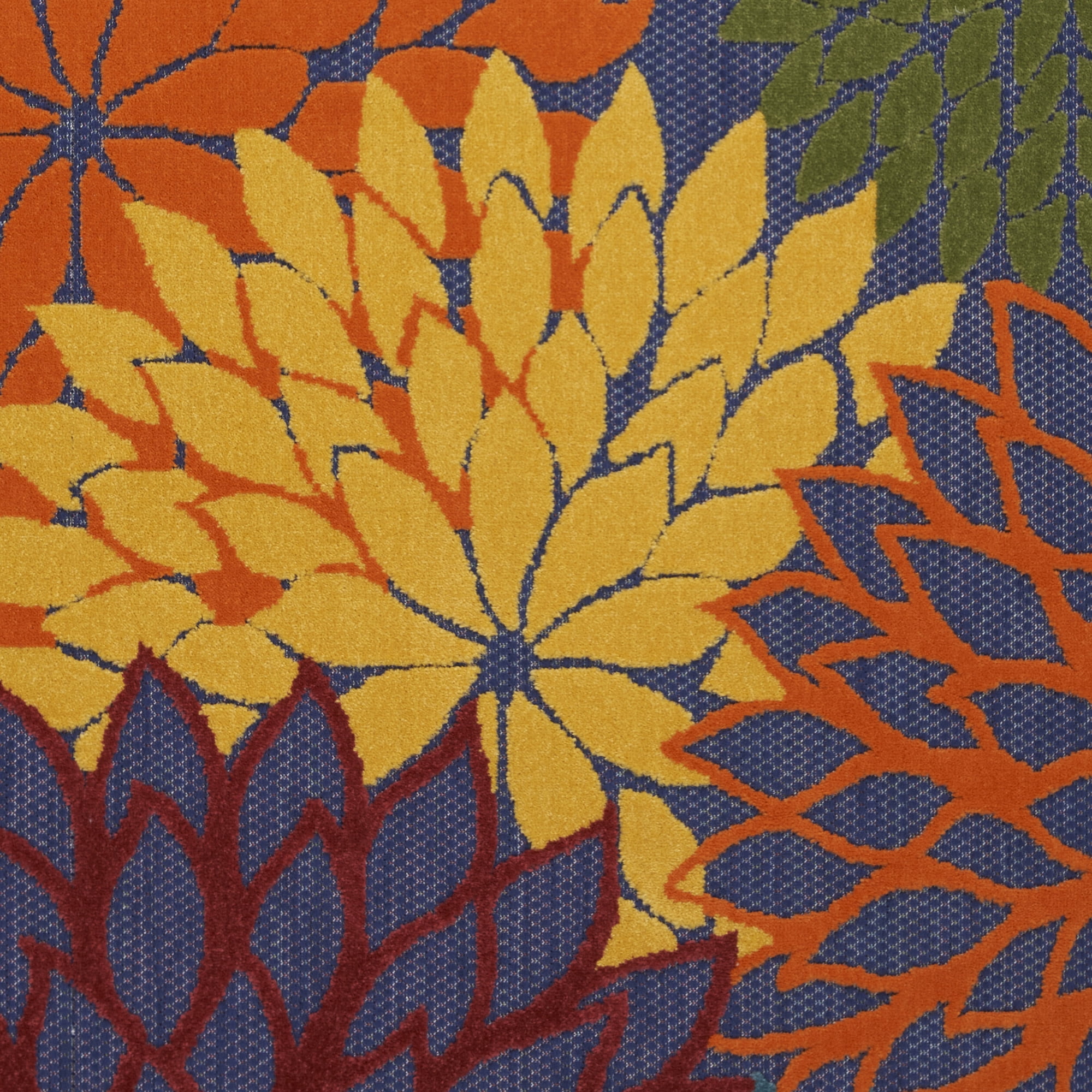 Nourison Aloha 2'3" x 10' Navy Multicolor Outdoor Rug