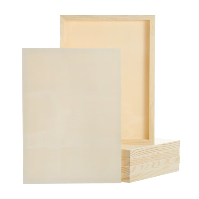Uxcell 6Pcs Tableros de Lienzo de Madera, Lienzos de Arte de Madera de 9x13 Pulgadas, Panel de Madera Sin Terminar para Pintura, Manualidades, Proyectos de DIY, Arte de Vertido