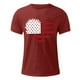 thumbnail image 5 of Mens Casual Manga Corta Botón Abajo Camisetas Estados Unidos Bandera Impresión Cuello Redondo Suéter Camiseta, Poliéster Casual Uso Diario para Hombres, 5 of 5