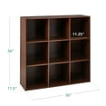 thumbnail image 3 of Best Choice Products 9-Cube Bookshelf, 11in Display Storage Organizer w/ 3 Removable Back Panels - Walnut, 3 of 9