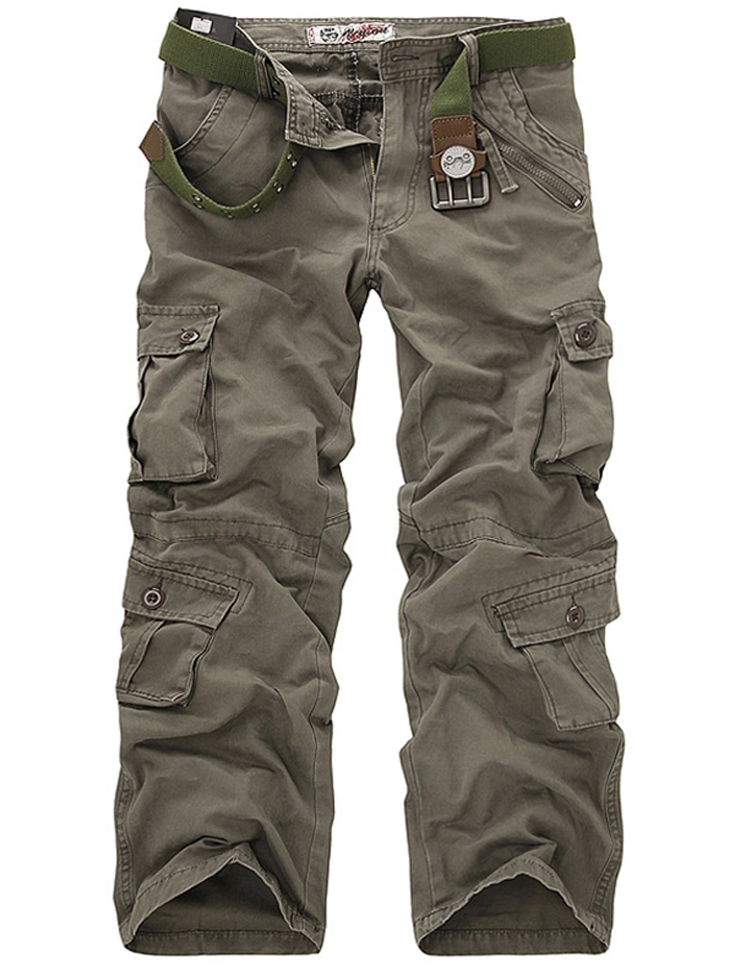 UPAIRC Men's Cargo Work Trousers Army Military Combat Multi Pockets ...