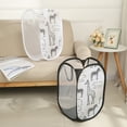 thumbnail image 3 of Farfi Laundry Basket Large Capacity Cartoon Foldable Multi Holes Hollow Out Store Dirty Clothes Flexible Giraffe Print Dirty Clothes Basket Household Supplies (White), 3 of 13