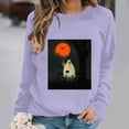 thumbnail image 2 of VKOYWKM Spooky Halloween Sweatshirt for Women Ghost Pumpkin Graphic Oversized Sweatshirt Crew Neck Long Sleeve Casual Fall Sweatshirt Holiday Party Pullover, 2 of 5