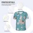 thumbnail image 4 of Daiia Teal Mama Llama Mens Baseball Jersey Button Down Shirts Short Sleeve Sports Uniforms-X-Large, 4 of 9