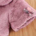 thumbnail image 6 of SILVERCELL Girl's Solid Color Thickened Lapel Collar Short Cape Winter Fuzzy Fluffy Shawl Coat for 0-48M Infant Toddler, 6 of 12