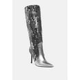 thumbnail image 2 of Sitarah Sequin Embellished Metallic Long Boots, 2 of 5
