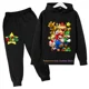 thumbnail image 1 of Sudadera con capucha de Super Mario Bros para niños y niñas, conjunto de Sudadera con capucha de dibujos animados para bebés, ropa con capucha de Anime, Jersey de manga larga y pantalones, 1 of 1