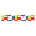thumbnail image 2 of YUSDECOR Lignes Colorées Mondrian Abstrait Géométrique Rectangles Table Coureur pour Bureau Cuisine Salle à Manger Banquet de Mariage 16 X 72 Pouces, 2 of 2