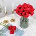 thumbnail image 2 of ABPETE 20PCS Red Poppy Flowers Artificial 19.4" PU Real Touch Faux Poppies Fake Flower Bulk for Wedding Bouquets Floral Arrangements Centerpiece Corsages Home Table Garden Party Decor(Red), 2 of 14