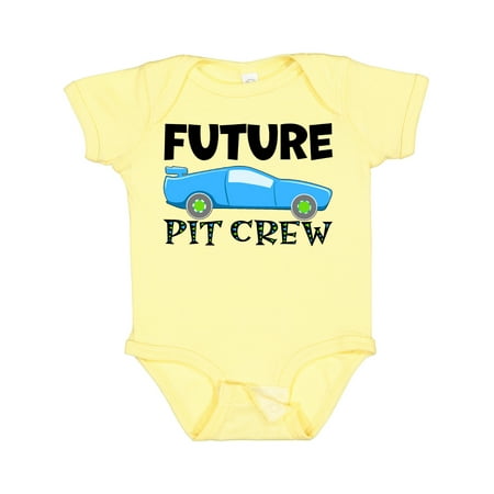 

Inktastic Future Pit Crew Blue Race Car Gift Baby Boy or Baby Girl Bodysuit