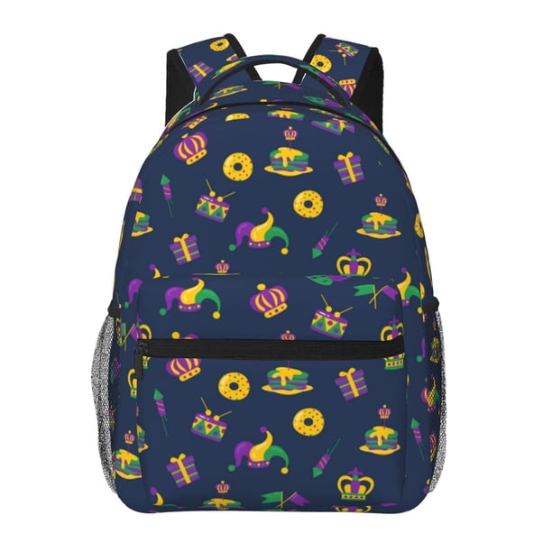 Balery Mardi Gras Carnival Mochila Escolar Impresa, Mochila Ligera para Viajes Casual, Mochila Duradera y Cómoda Multifuncional, Mochila para Laptop-One Size
