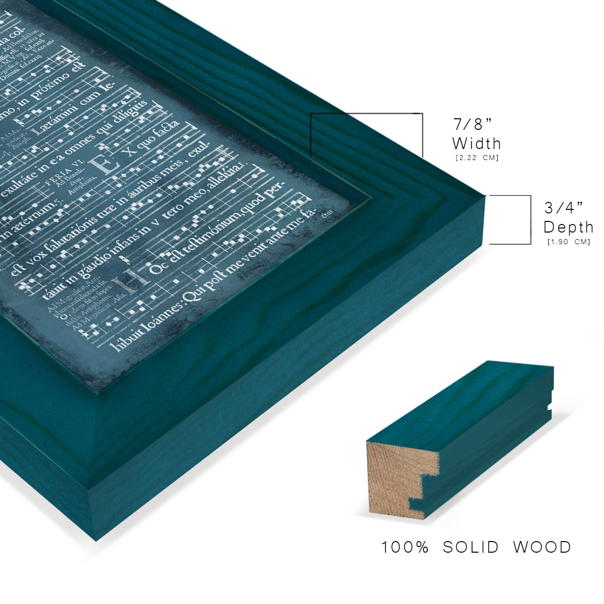 Graphic Songbook I -Framed Print w/glass-Ocean Blue