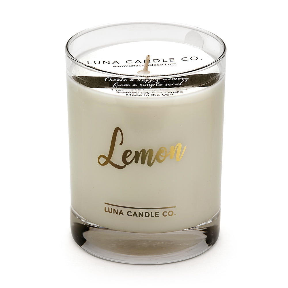 Lemon Highly Scented Candle, Slow Burn, Made in the USA, 11 Oz