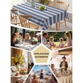 thumbnail image 6 of Navy Blue Striped Tablecloth Rectangle Table Cloth 60x102, Waterproof Tablecloth Outdoor Table Cloth, Farmhouse Striped Geometric Art Washable Table Cover for Kitchen Dinning Party, 6 of 8