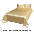 thumbnail image 3 of Guozer Cool Feeling Bedding Set of 3, 90.6*98.4in Queen Silky Soft Satin Bed Sheets 1 Flat Sheet + 2 Pillowcases, 3 of 8