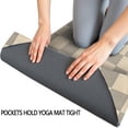 thumbnail image 3 of Beige Gray Checkerboard Checkered Pattern Hot Yoga Mat Towel Non Slip for Hot Yoga - Quick-Drying Yoga Mat Cover with 4 Corner Pockets with Travel Bag - Hot Yoga Towel Non Slip 74"x26", 3 of 6