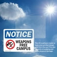 thumbnail image 6 of (2 Pack) Weapon Free Campus OSHA Notice Sign 5 Inch X 3.5 Inch Vinyl Label Decal Sticker Weather Resistant, UV Protected for Workplace, Business, and Construction Site, Made in the USA, 6 of 7