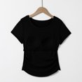 thumbnail image 6 of Fanxing Tops for Women Built in Bra Cozy Scoop Neck Short Sleeve T-Shirts Yoga Workout Tops Black,M, 6 of 6