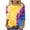 Multicolor#5, variant on VBTAPA Tie Dye T Shirts for Women Rainbow Graphic Tee Shirts Funny Casual 3/4 Sleeve Tops Loose Fit Round Neck Tees Multicolor L