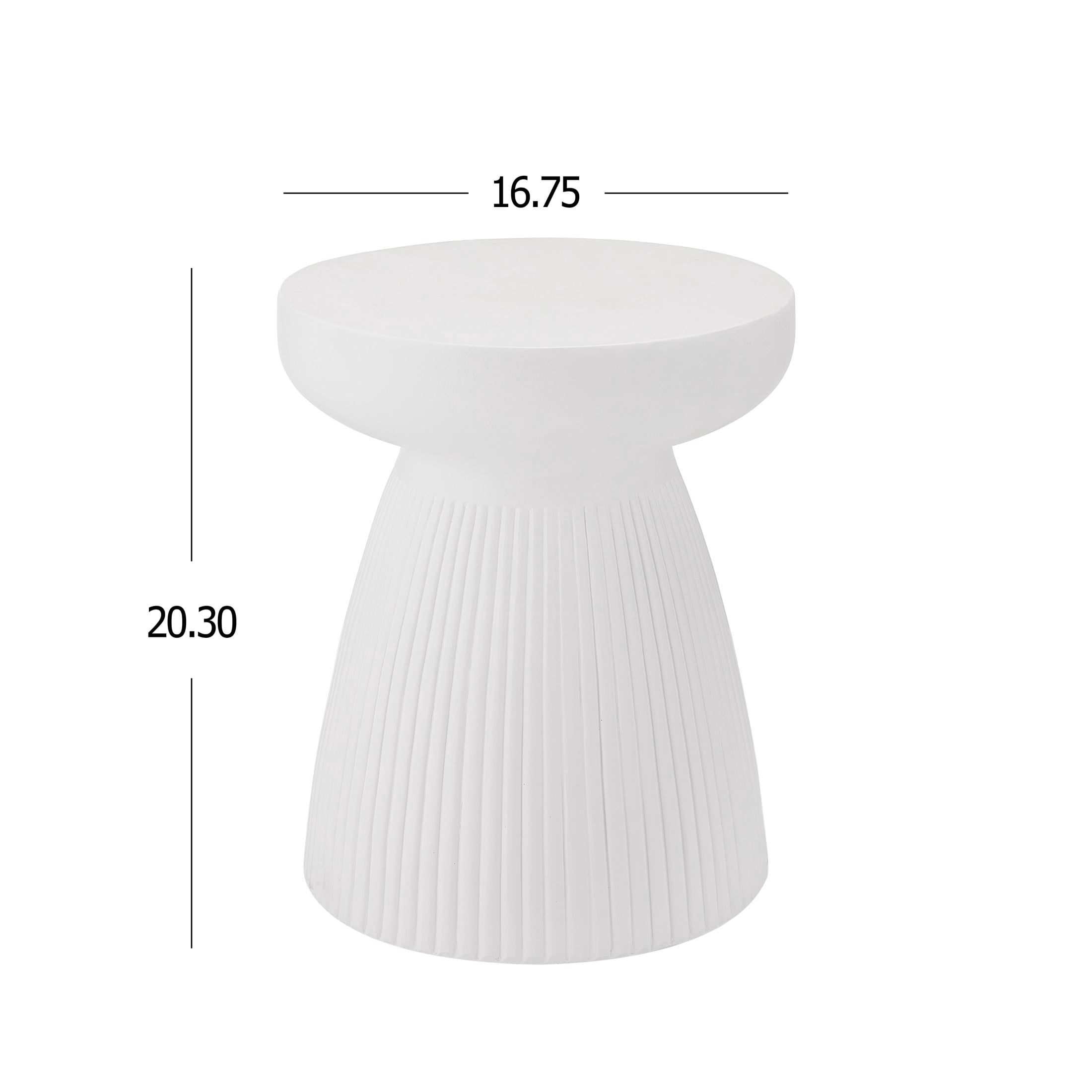 Christopher Knight Home 20"H Outdoor Lightweight Concrete Side Table, MGO Accent Table for Patio Garden, White