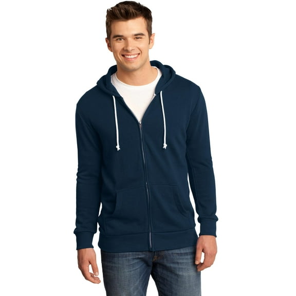 District Young Mens Core Fleece Full Zip Hoodie DT190-4XL (New Navy)