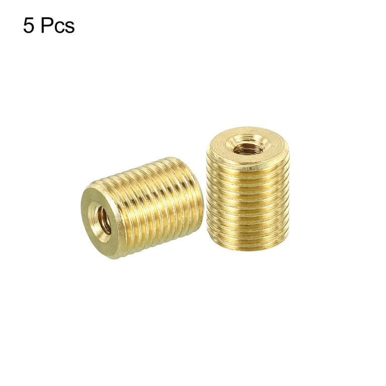 Uxcell M10 Lamp Pipe 15mm Long Threaded Hollow Tube Adapter Brass Coupler  Connector Pipe Fitting 5 Pack