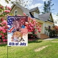 thumbnail image 5 of 4th of July Patriotic Welcome Garden Flag America Memorial Day Red White Star USA Flags Outside Decoration US Eagle Flag Outdoor Yard Small Flag Double Sided 12x18 Inches,Garden Flag, 5 of 6