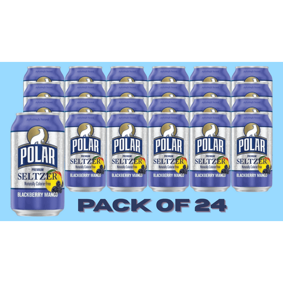 Polar Seltzer, Blackberry Mango – 24 Cans (12 fl oz Each), Naturally Calorie-Free Premium Sparkling Water